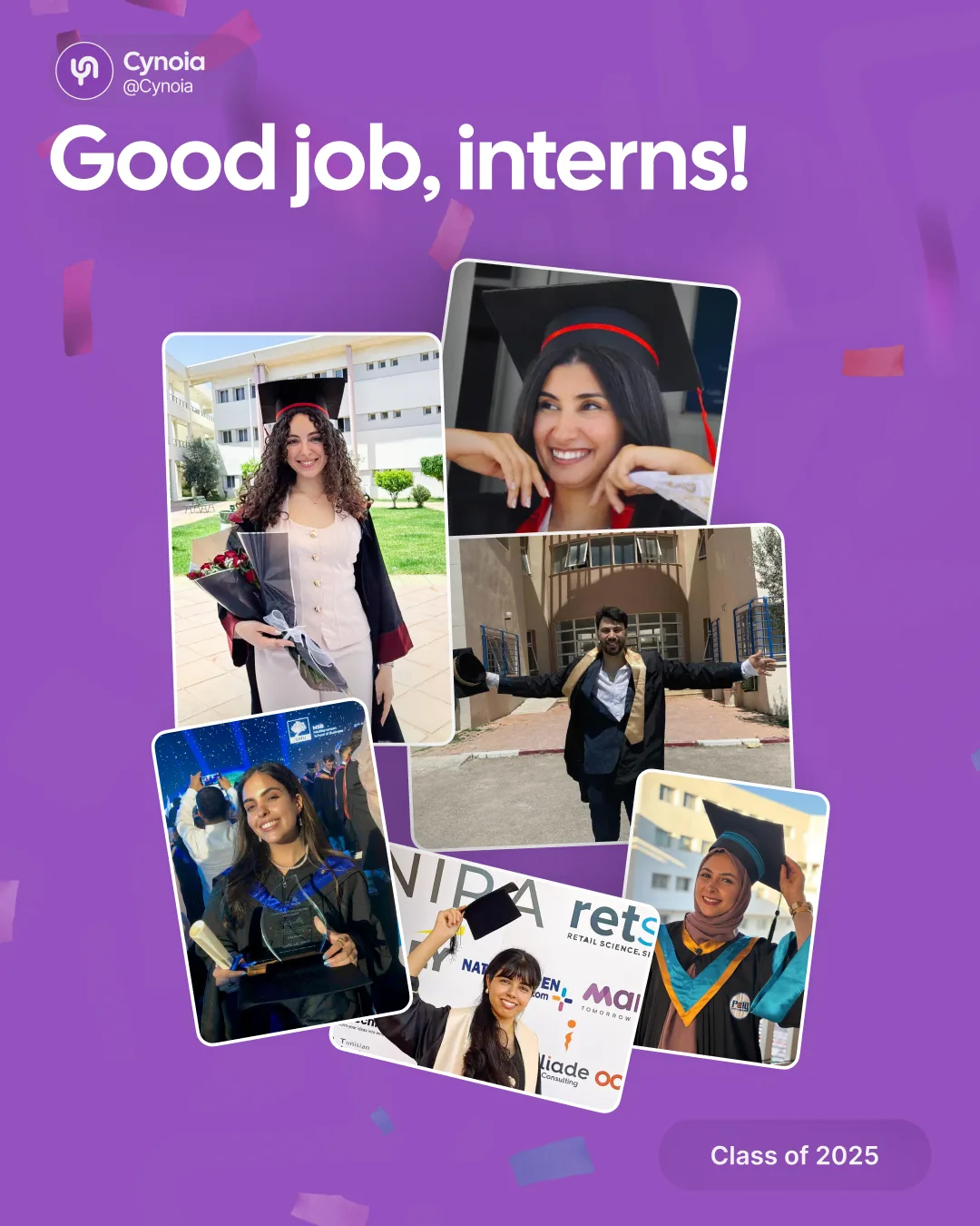 Cynoia post: 'Good job, interns!', class of 2025